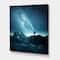 Designart - A Man Shining A Light Into The Night Sky - Modern Canvas Wall Art Print